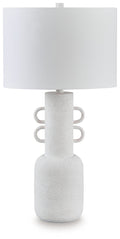 Perringhill - Metal Table Lamp - Distressed White - Stylish Home Furniture