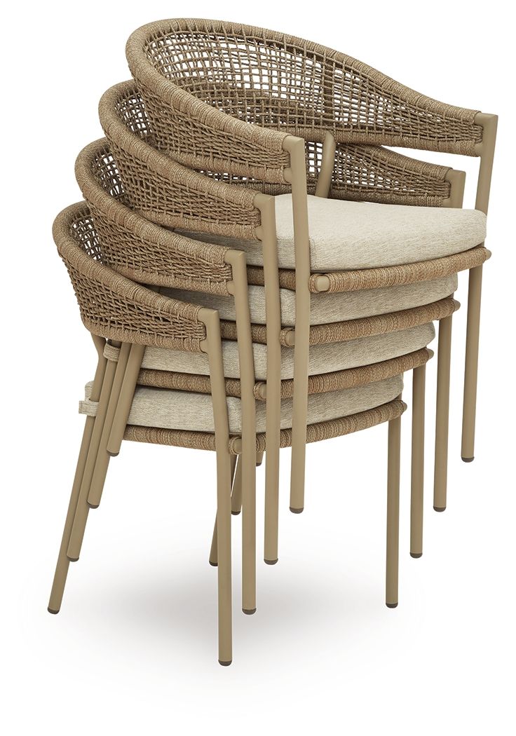 Orchard Beach - Arm Chair With Cushion (Set of 4) - Beige - Stylish Home Furniture