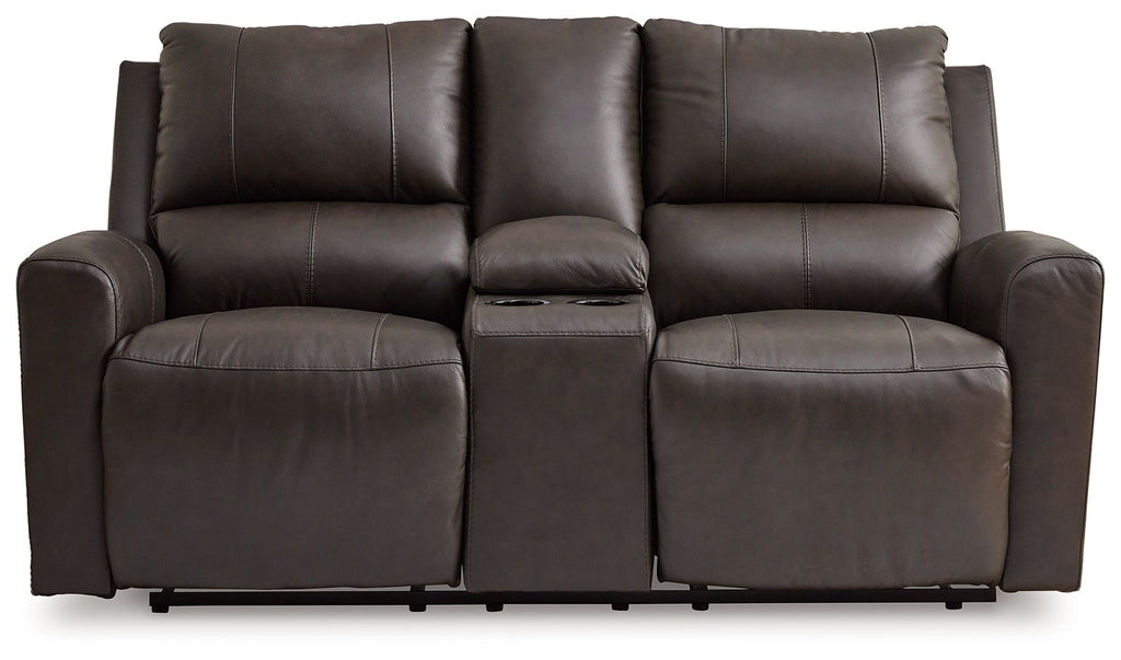 Boxmere - Dbl Power Reclining Loveseat with Console - Storm - Stylish Home Furniture