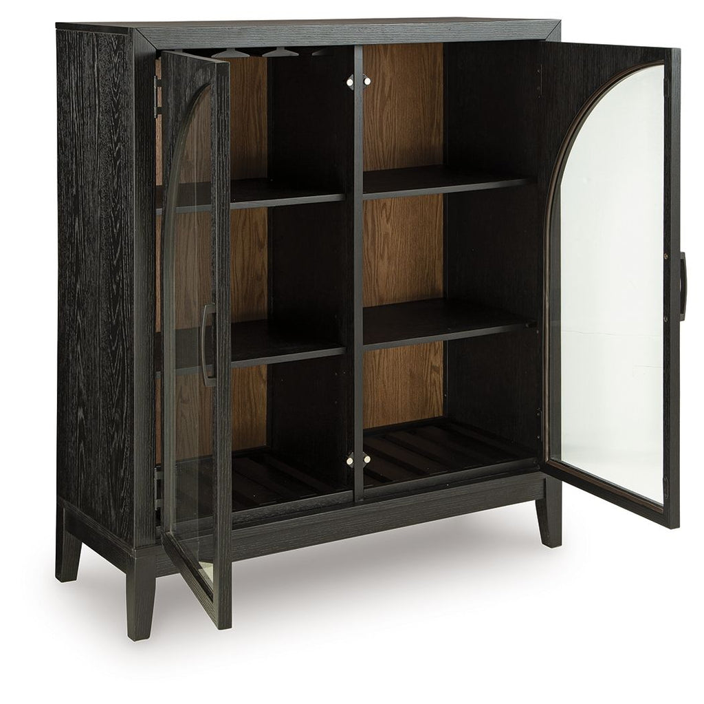 Armenleigh - Bar Cabinet - Black / Brown - Stylish Home Furniture