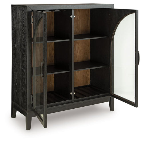 Armenleigh - Bar Cabinet - Black / Brown - Stylish Home Furniture