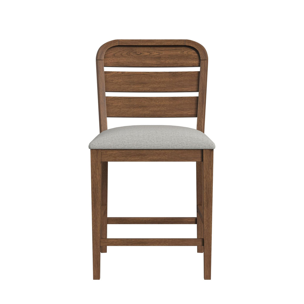 Glinda - Fabric Counter Chair (Set of 2) - Brown / Light Gray