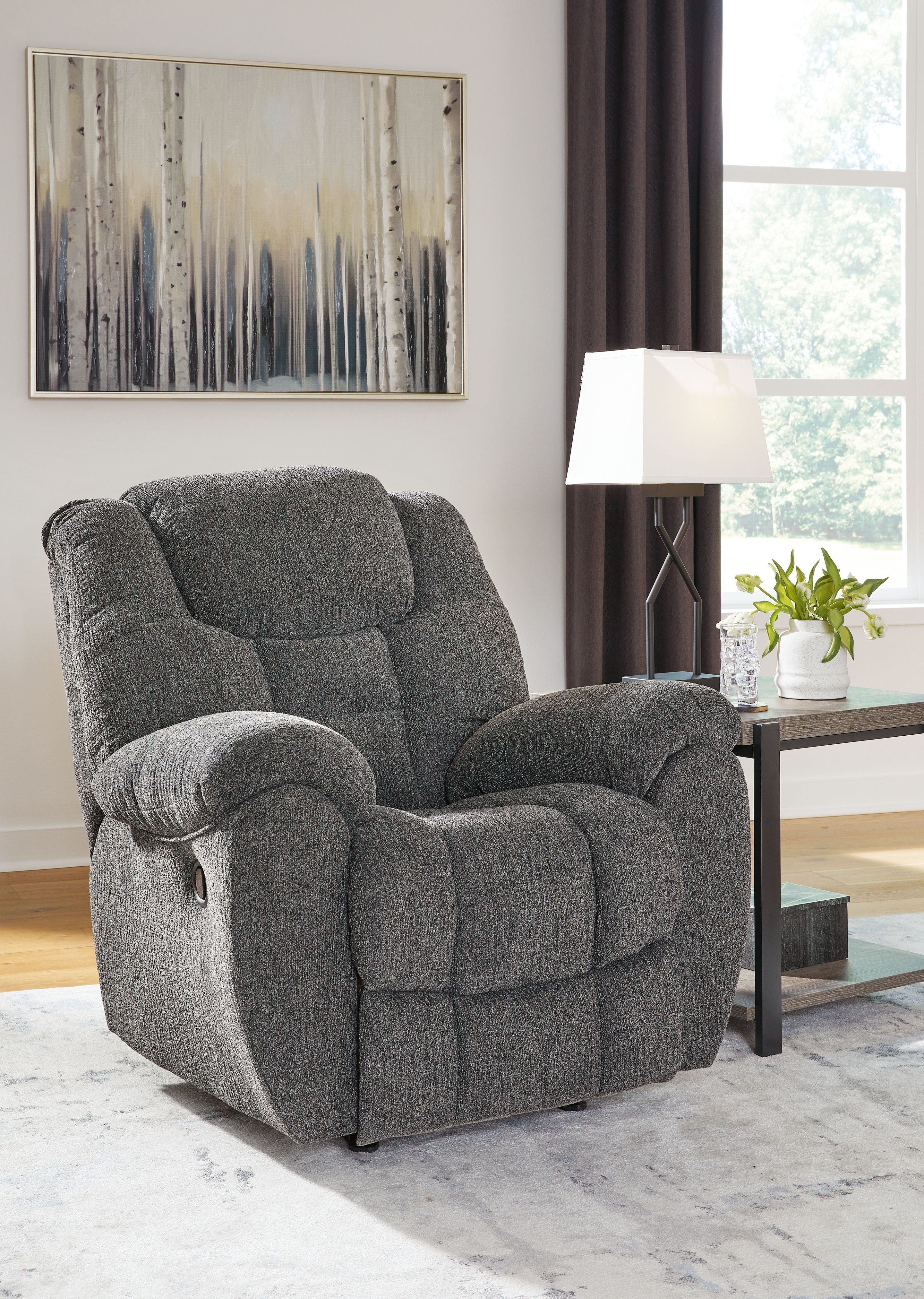Foreside - Rocker Recliner - Charcoal - Stylish Home Furniture