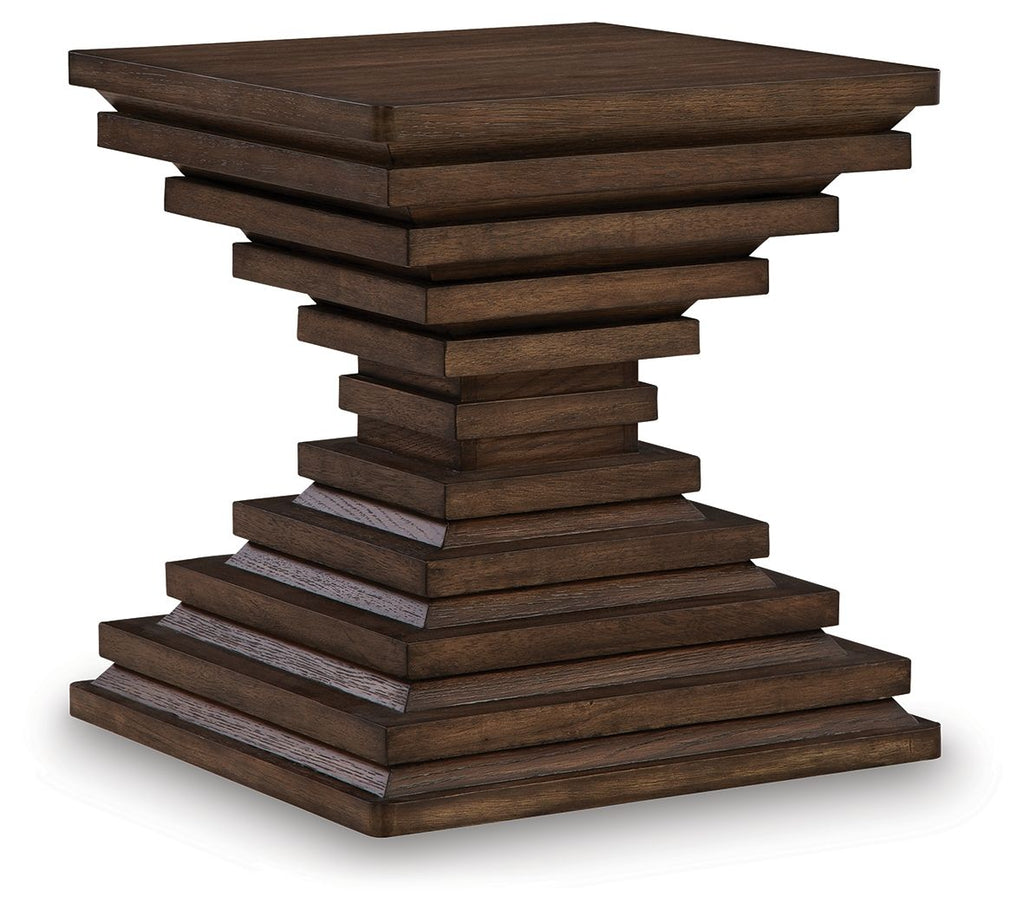 Hannodream - Square End Table - Warm Brown - Stylish Home Furniture