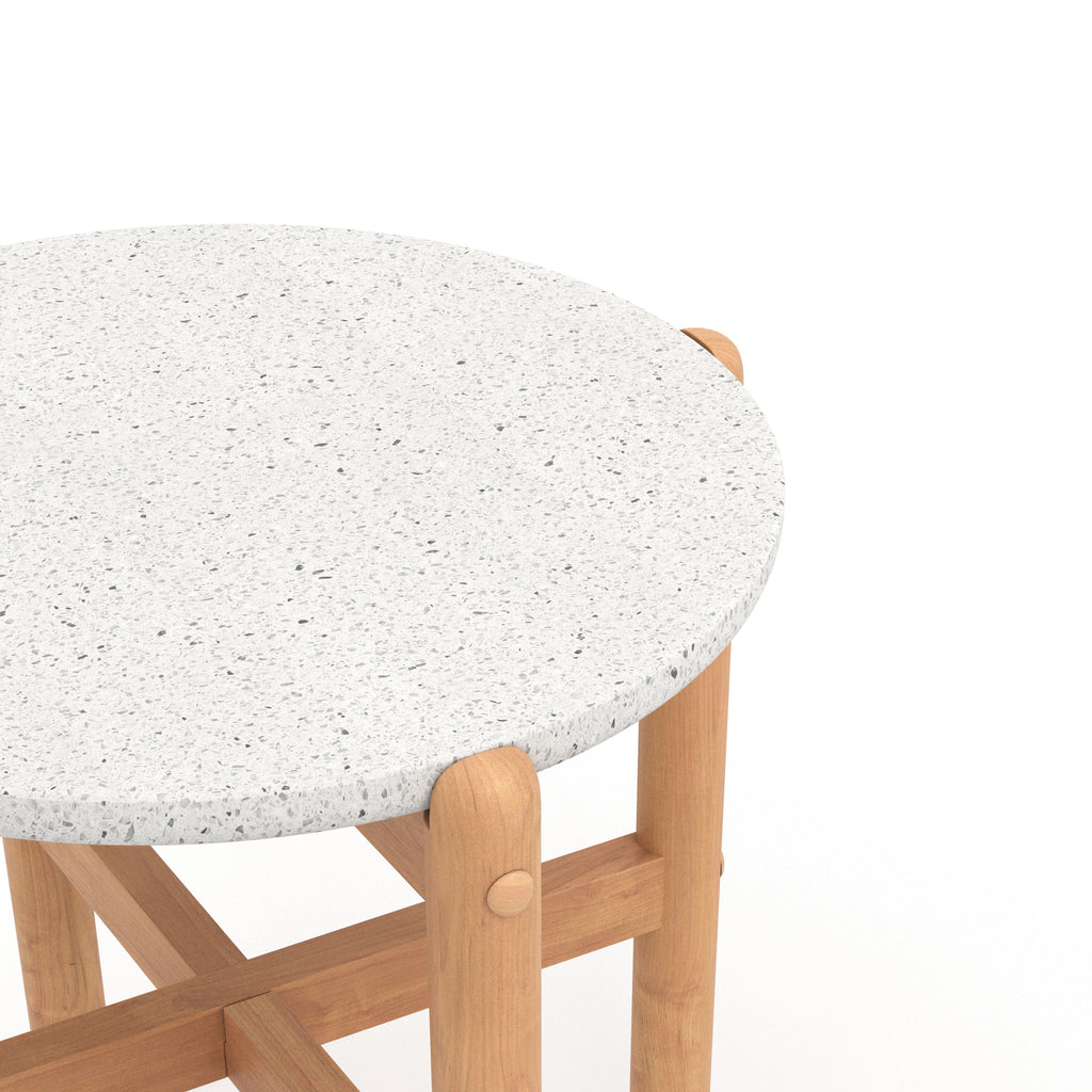 Solstice - End Table With Terazzo Top - White - Stylish Home Furniture