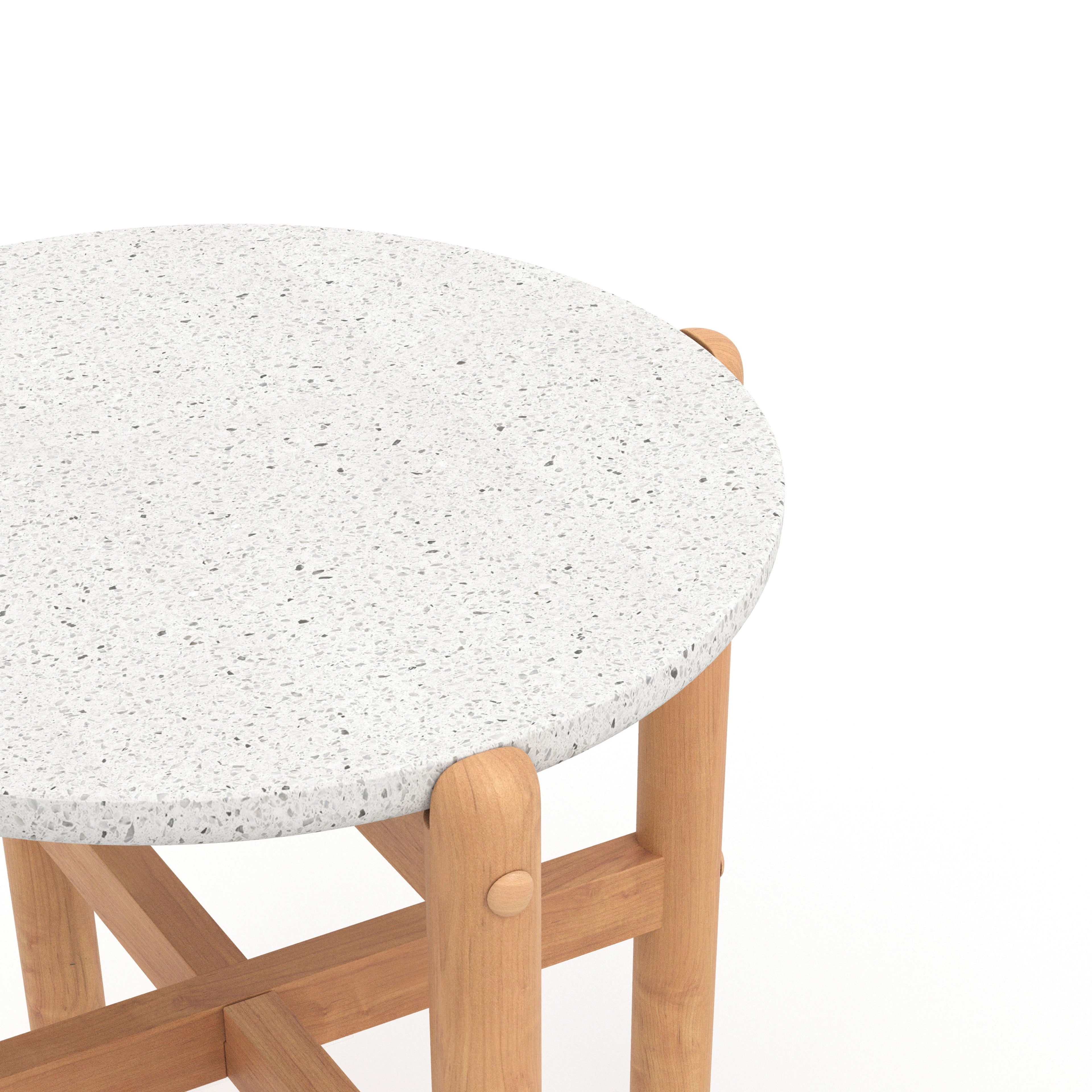 Solstice - End Table With Terazzo Top - White - Stylish Home Furniture