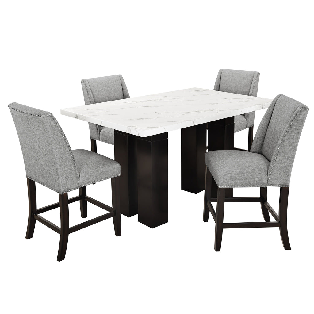 Faust - Adjustable Table / Base & Top - White - Stylish Home Furniture