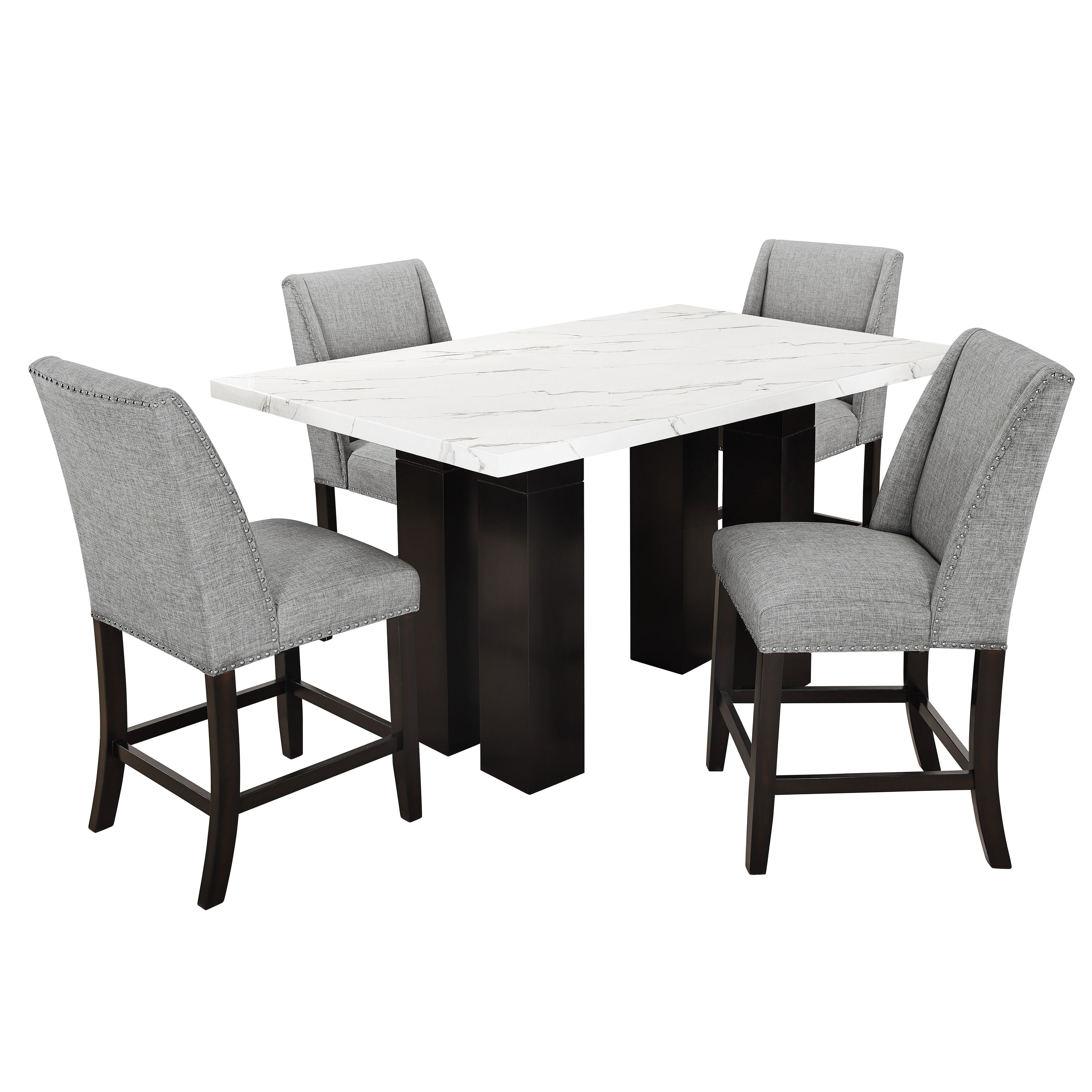 Faust - Adjustable Table / Base & Top - White - Stylish Home Furniture
