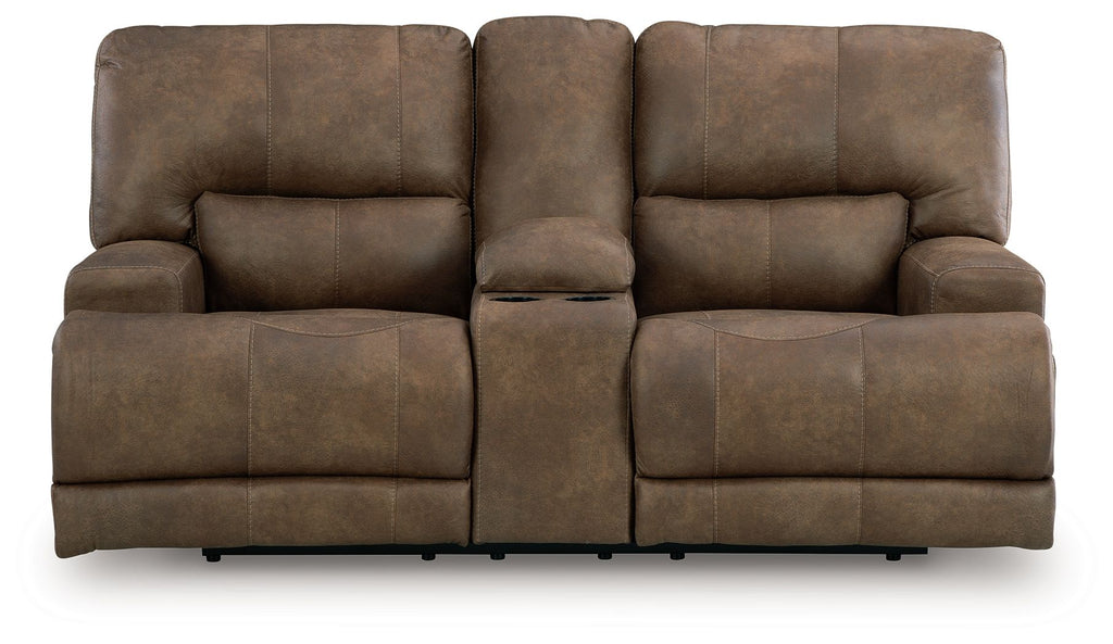 Beckley Place - Power Reclining Loveseat With Console / Adjustable Headrest - Earth - Stylish Home Furniture