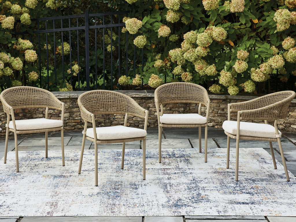 Orchard Beach - Arm Chair With Cushion (Set of 4) - Beige - Stylish Home Furniture