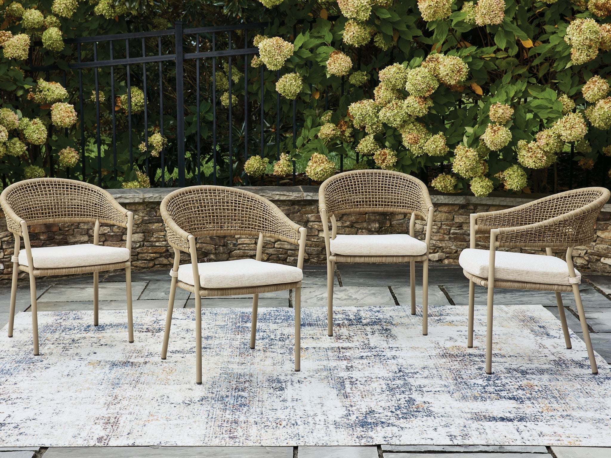 Orchard Beach - Arm Chair With Cushion (Set of 4) - Beige - Stylish Home Furniture