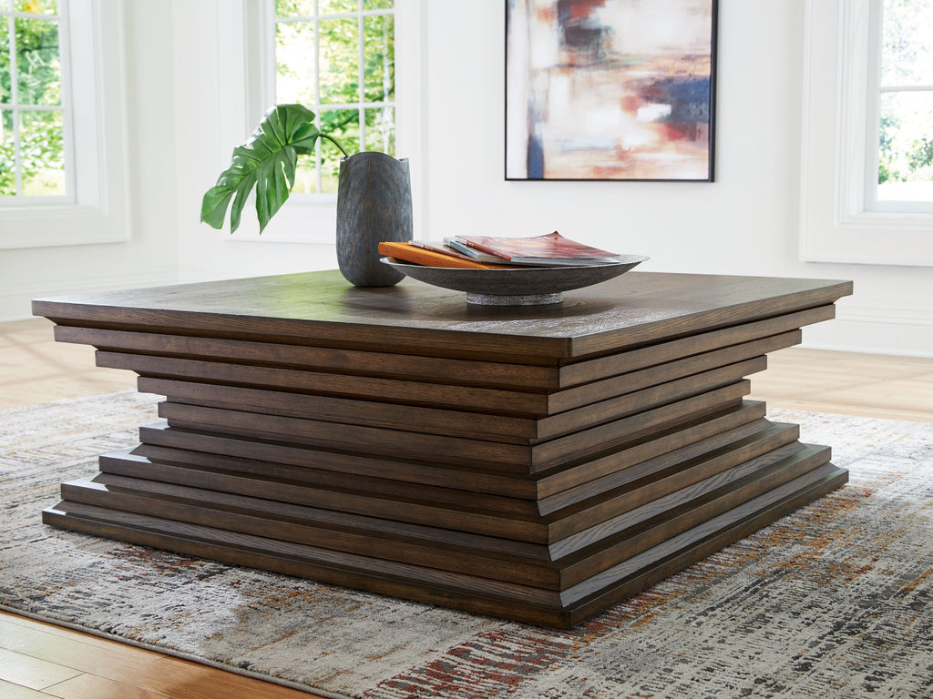 Hannodream - Square Cocktail Table - Warm Brown - Stylish Home Furniture