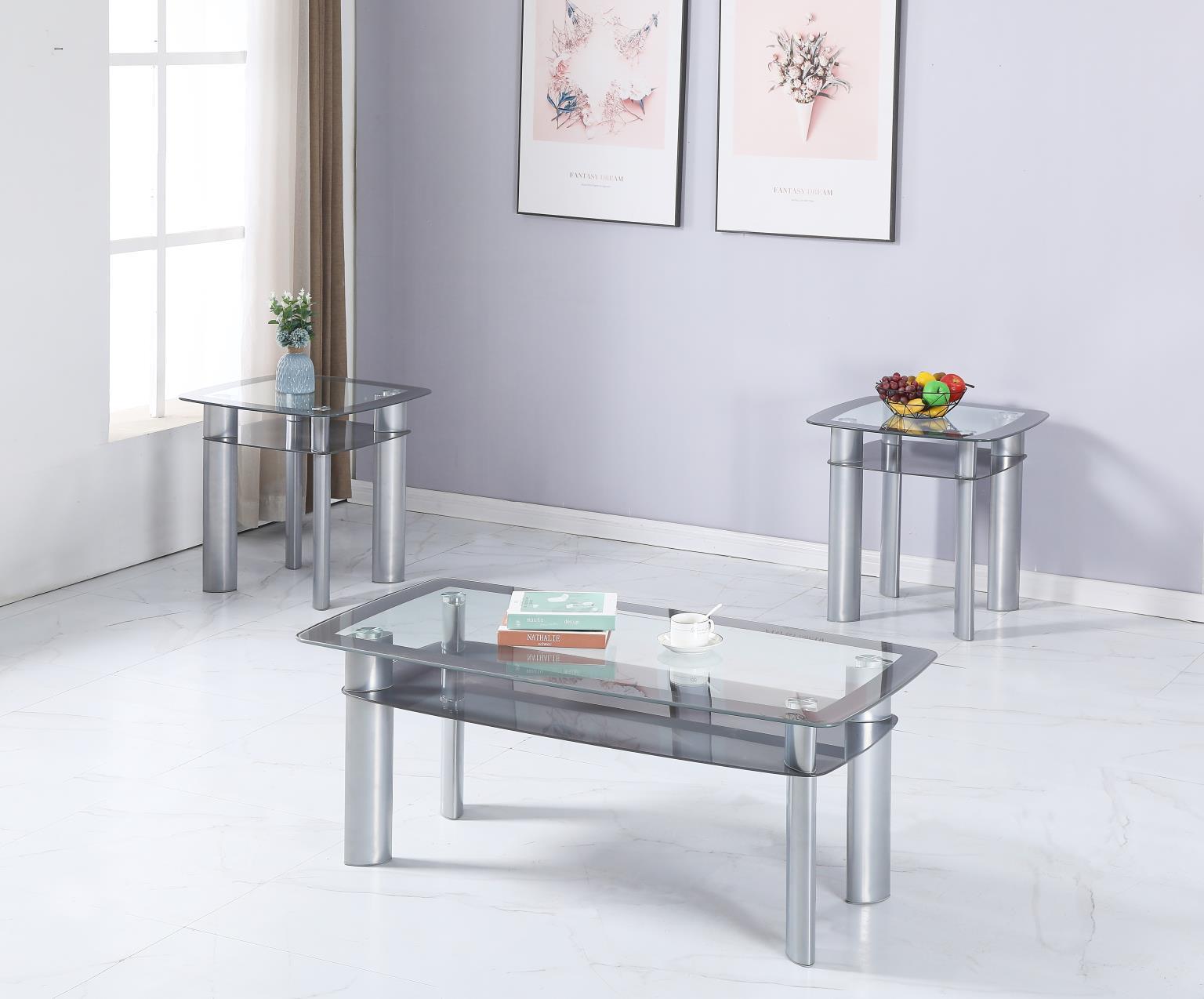 T302 - Table Set (Set of 3) - Charcoal - Stylish Home Furniture