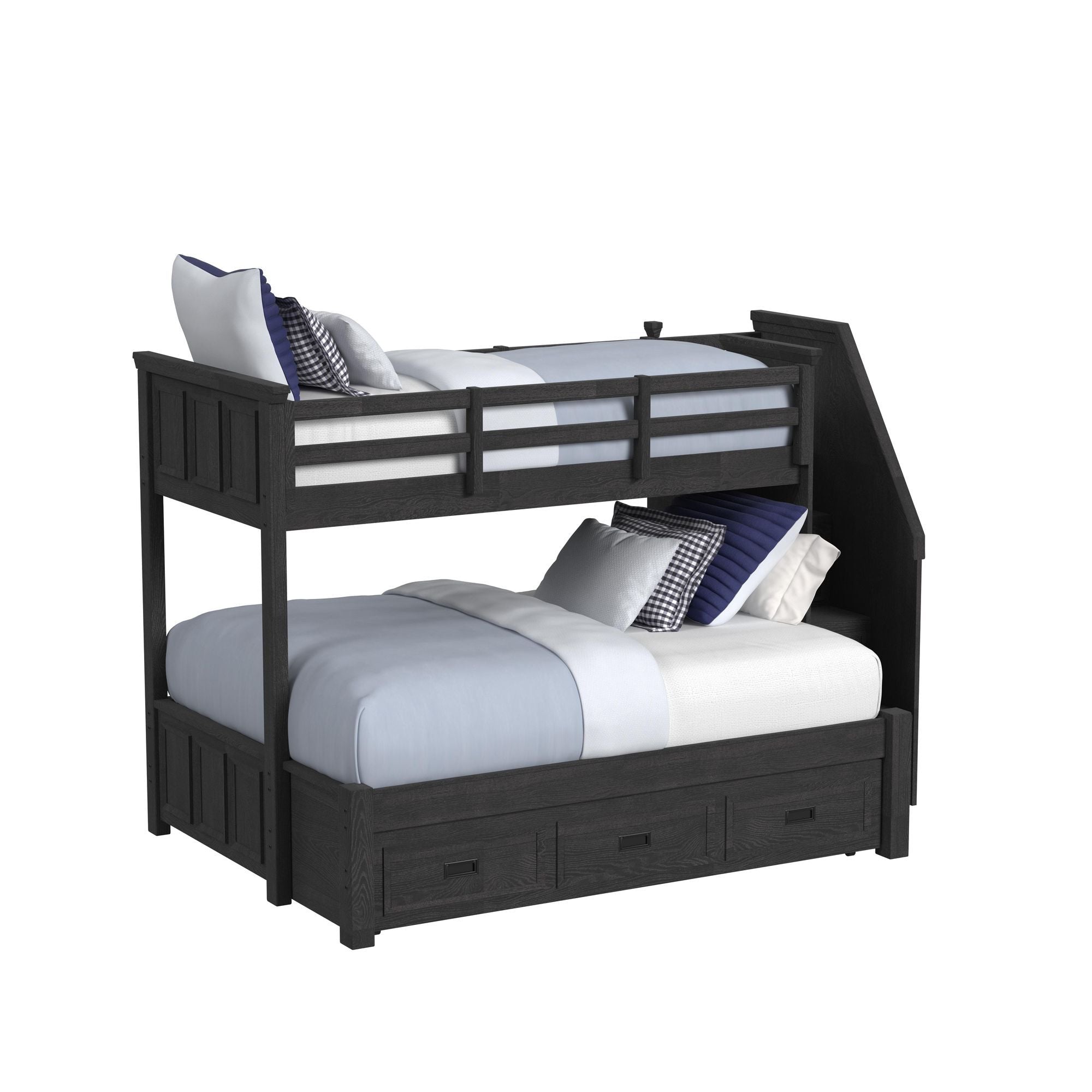 Hampton Kids - Bunk With Staircase And Trundle Bedroom Set - Stylish Home Furniture