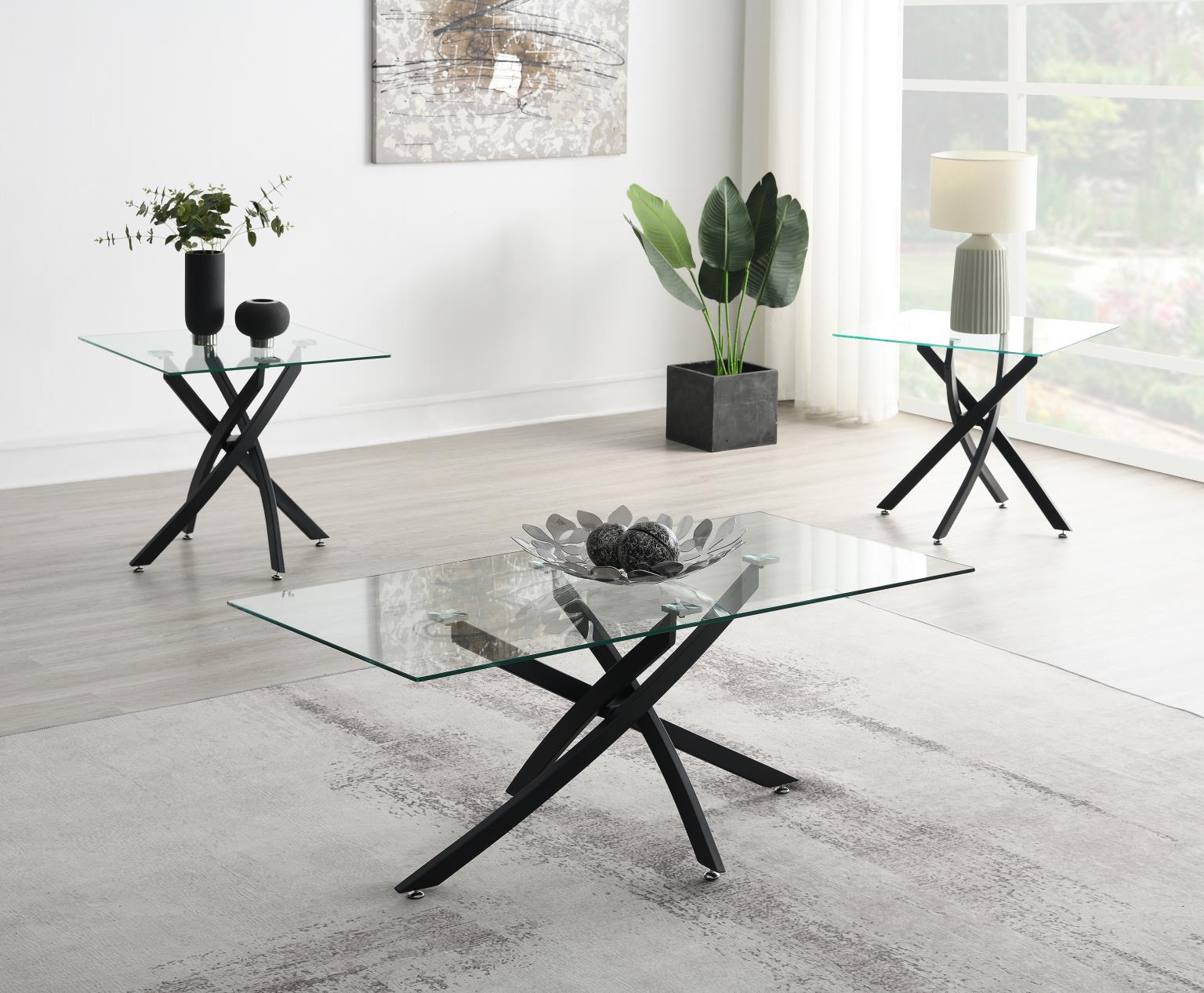 T241 - Table Set (Set of 3) - Black - Stylish Home Furniture