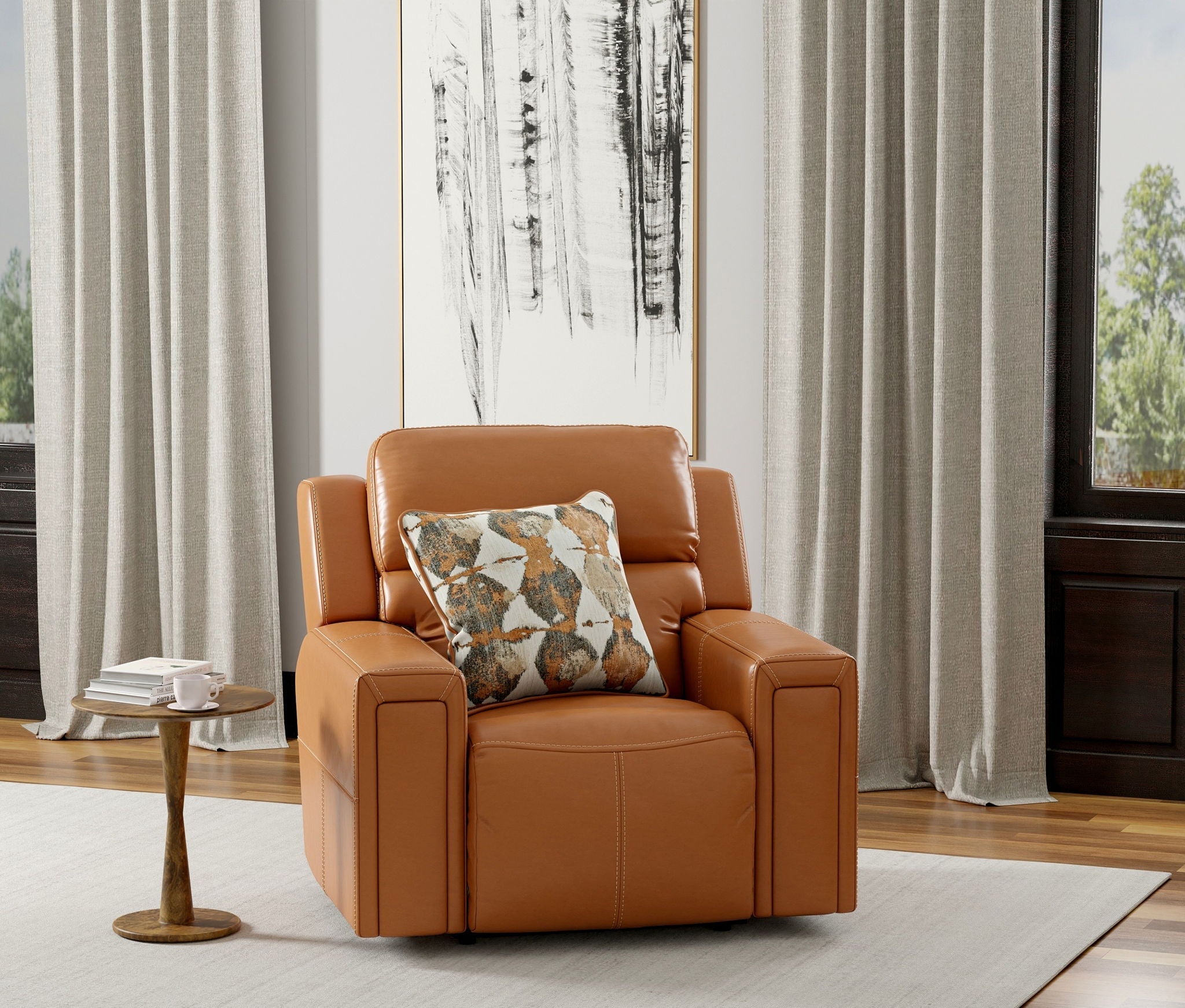 Arezzo - Power Headrest Power Lay Flat Recliner With Zero Gravity/Extended Ottoman - Stylish Home Furniture