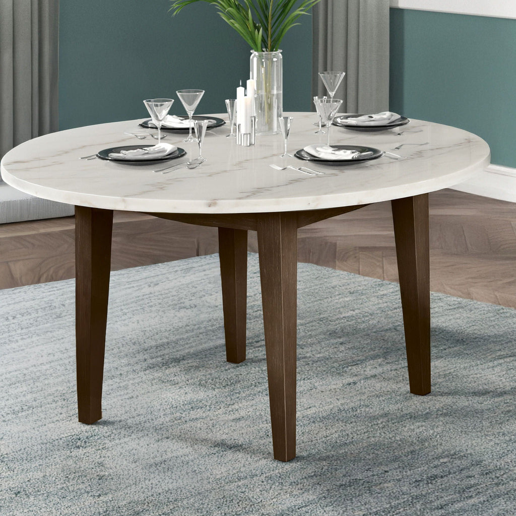Essence - 54" Round Dining Table With Marble Top - Stylish Home Furniture