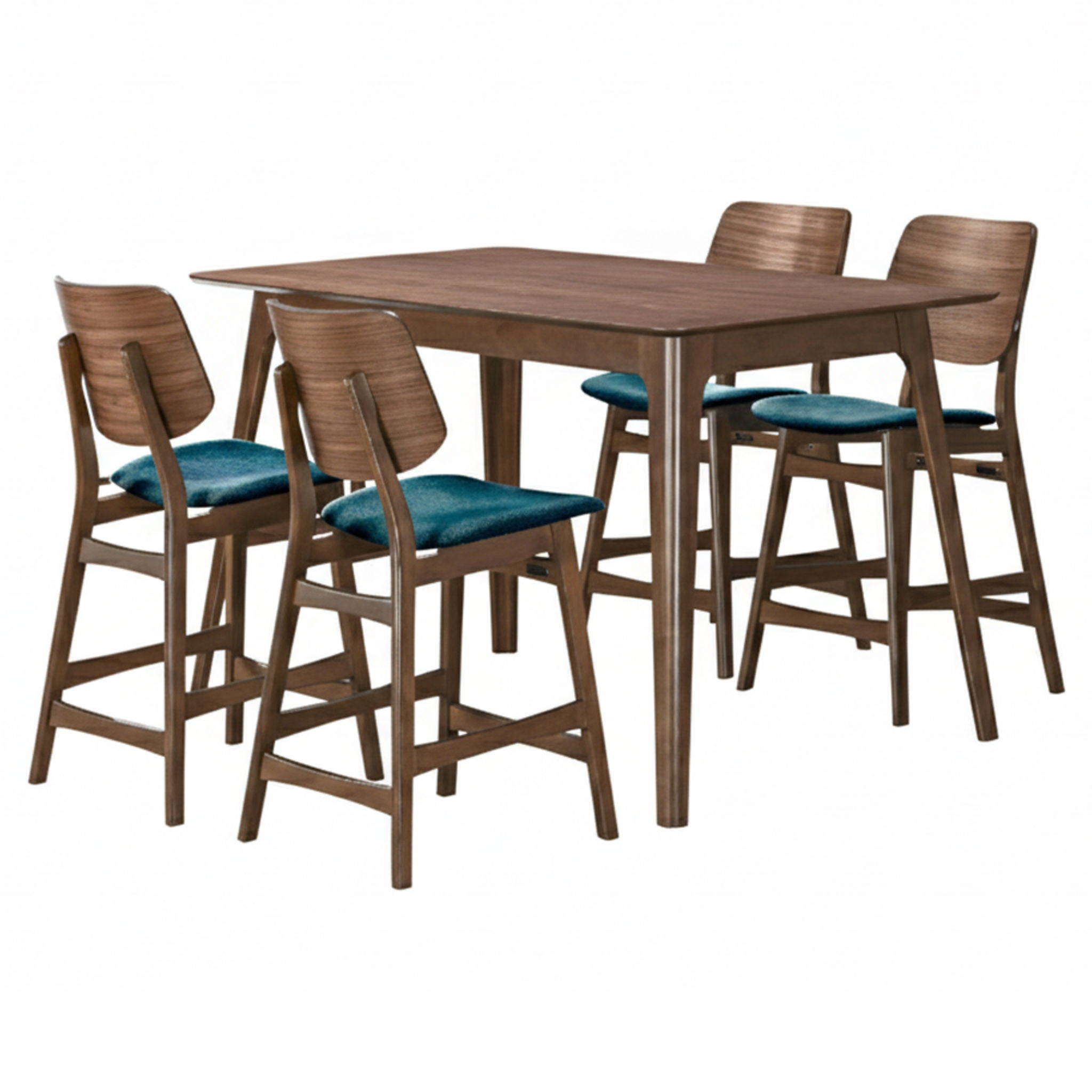 Oscar - Counter Table Set - Walnut - Stylish Home Furniture