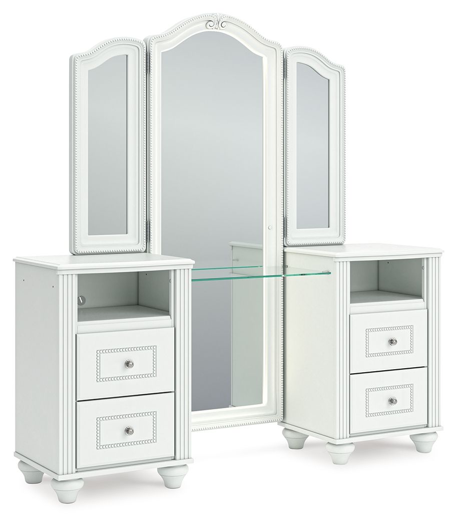 Kozlani - Vanity With Mirror - White - Stylish Home Furniture
