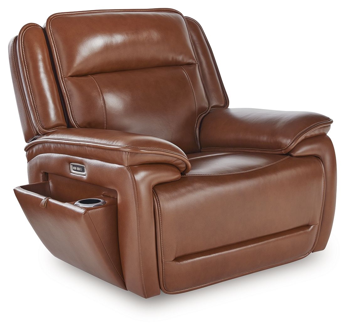 Healy Pier - Power Recliner / Adj Headrest - Chocolate - Stylish Home Furniture