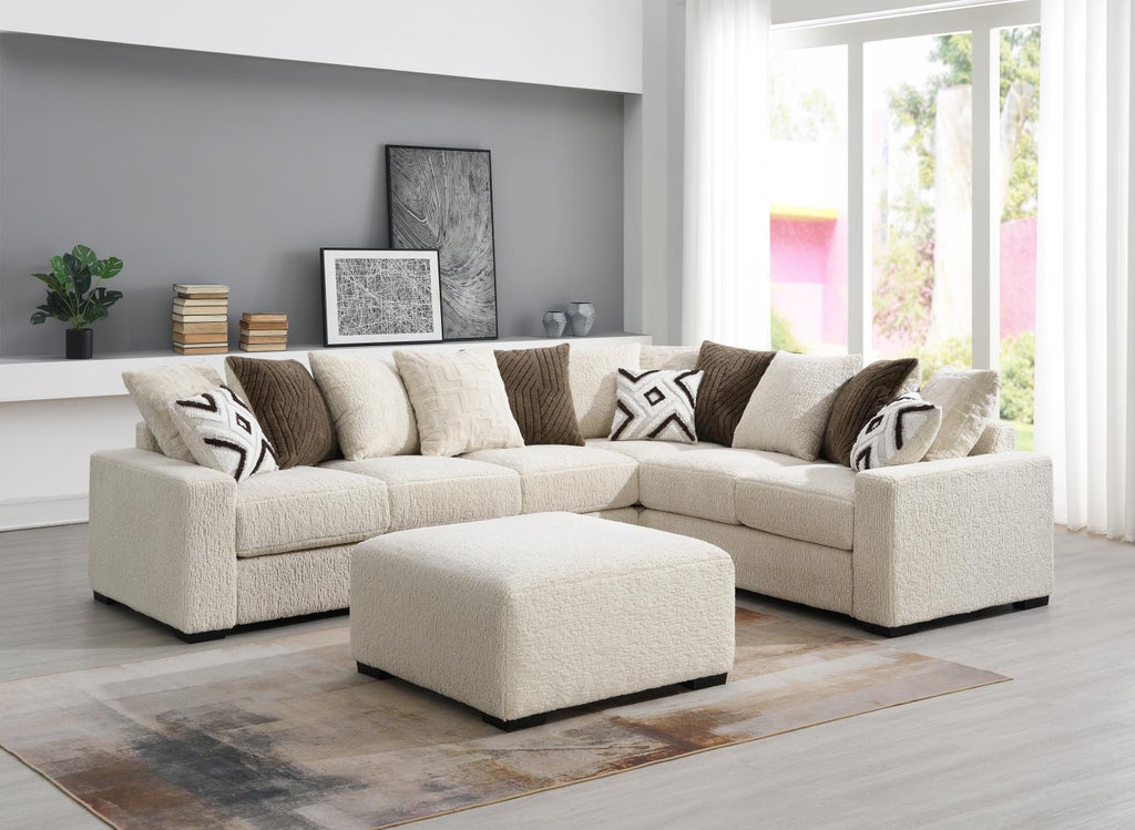 U328 - 4 Piece Sectional (1 LAF Loveseat 1 Armless Chair, 1 Wedge, 1 RAF Loveseat) - Beige - Stylish Home Furniture