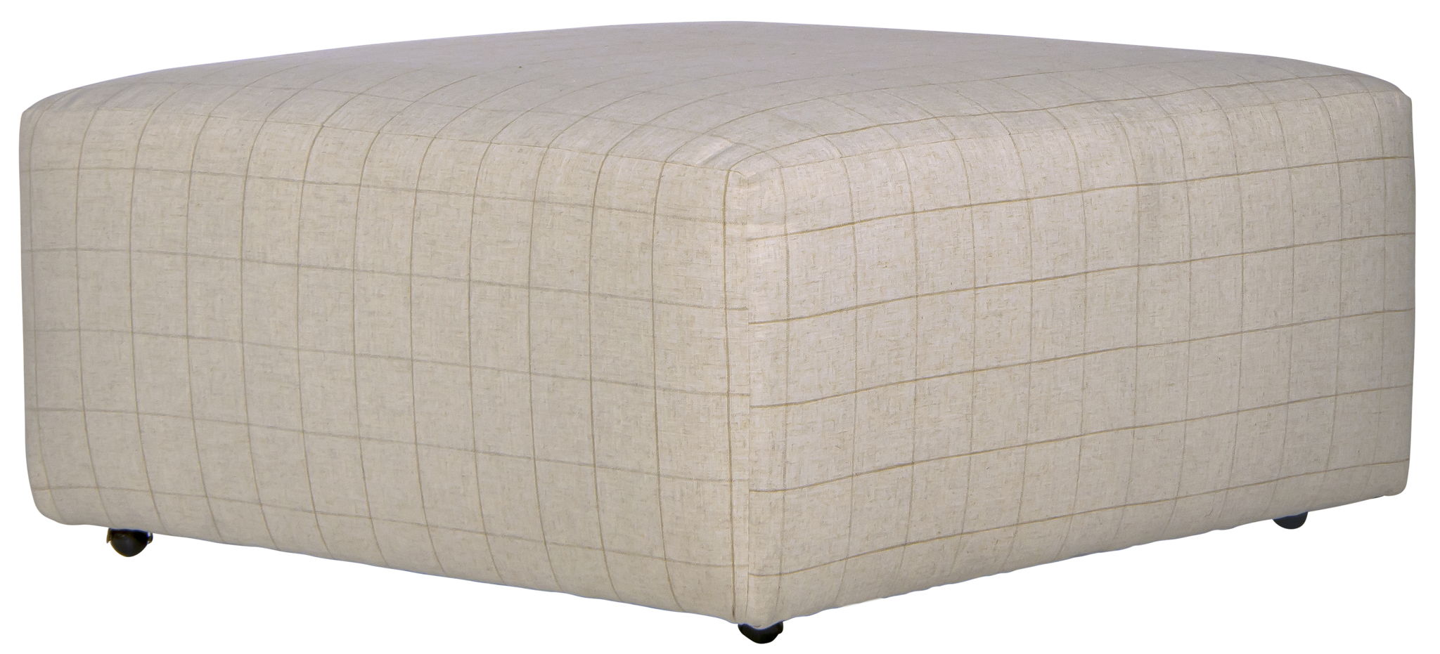 Justine - Castered Cocktail Ottoman - Wheat - Stylish Home Furniture
