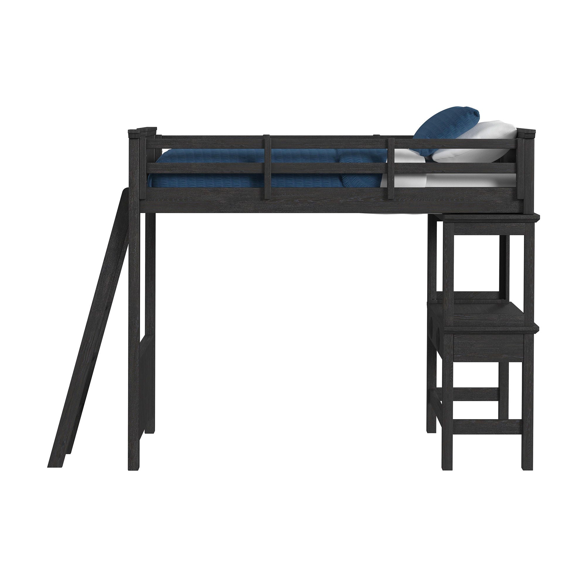 Hampton Kids - Loft Bed With Ladder And Desk With Speaker - Stylish Home Furniture
