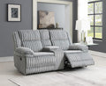 U113 - Corduroy Motion Loveseat - Gray - Stylish Home Furniture