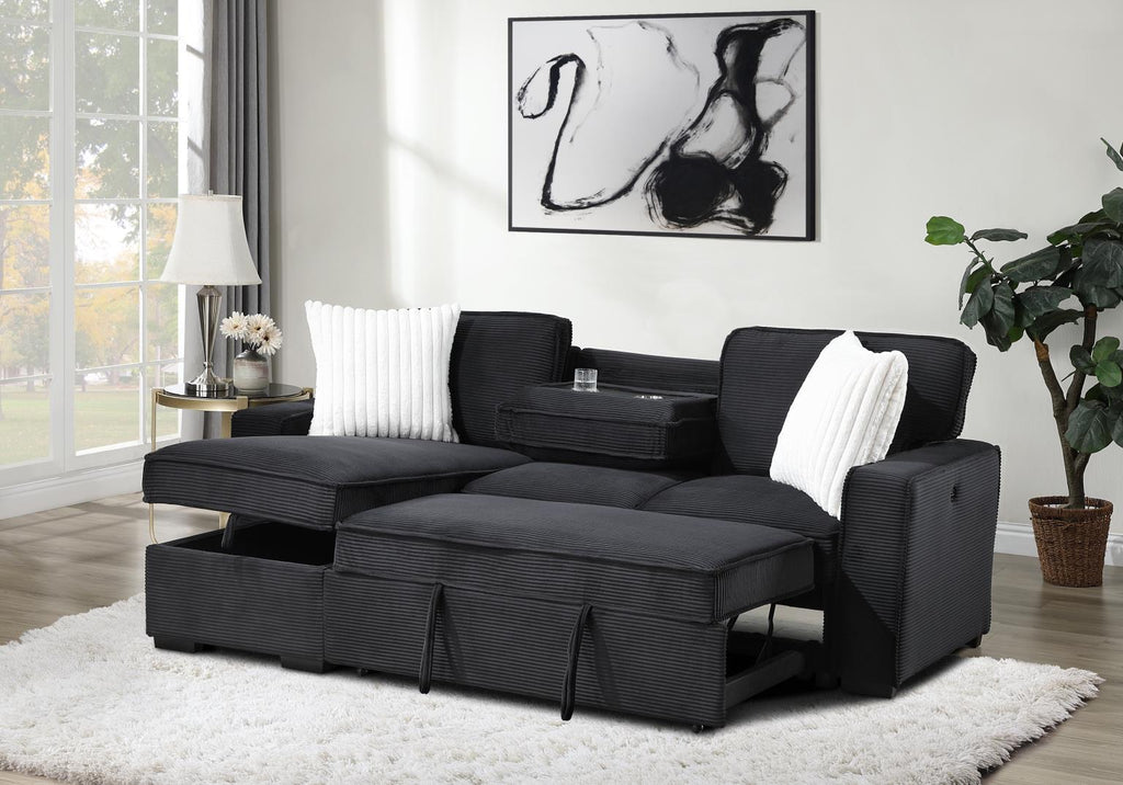 U392 - Sofa Chaise Sectional - Black - Stylish Home Furniture
