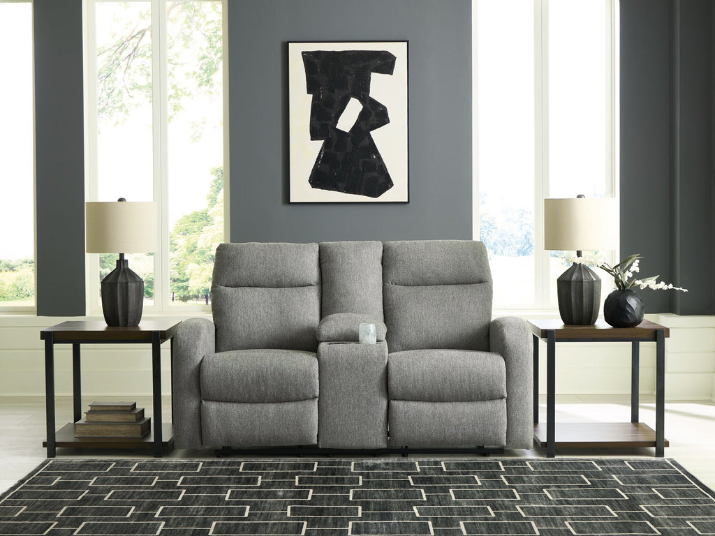 Gauntlet - Double Recline Loveseat With Console - Sterling - Stylish Home Furniture