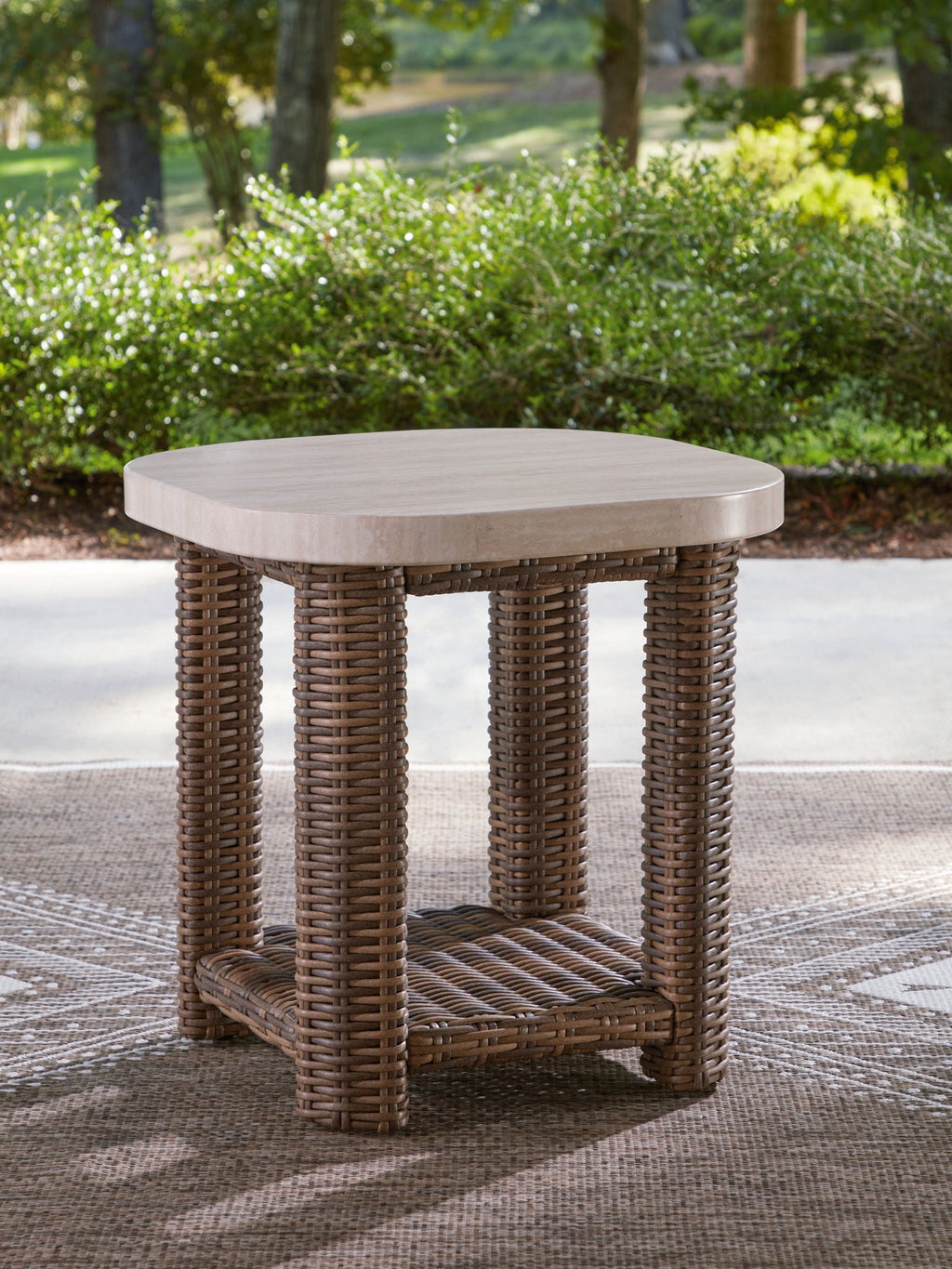 Dolan Creek - Square End Table - Beige / Brown - Stylish Home Furniture