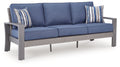Half Moon Beach - Sofa With Cushion - Blue / Gray - Stylish Home Furniture