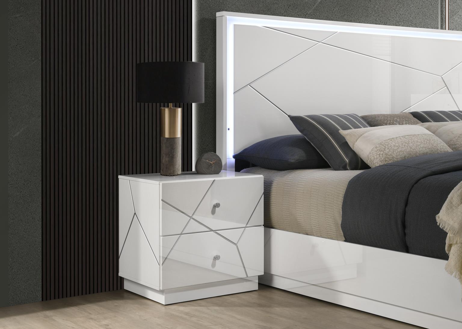 B121 - Line Night Stand - White / Gray - Stylish Home Furniture