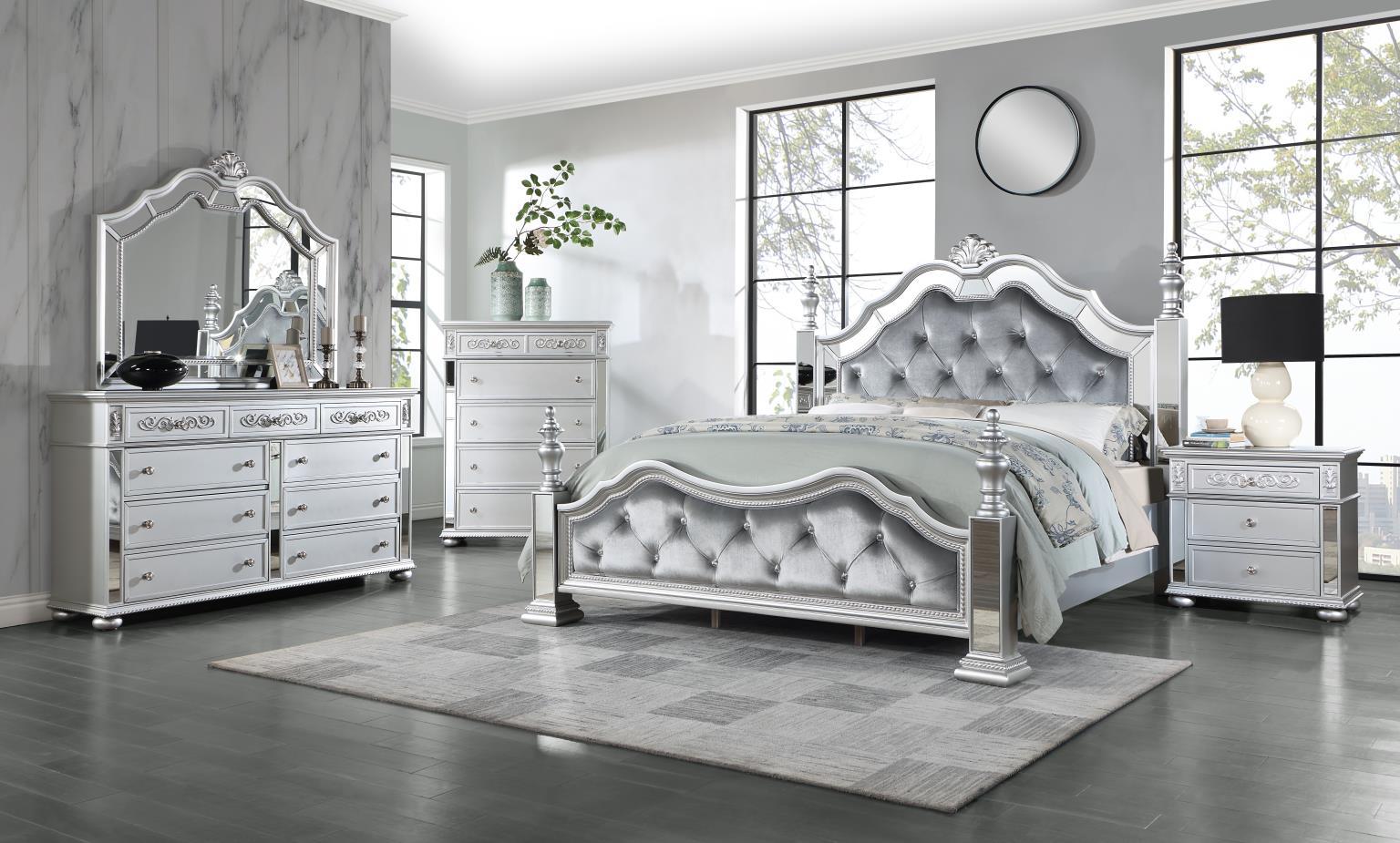 B052 - Dresser - Shimmer Silver - Stylish Home Furniture
