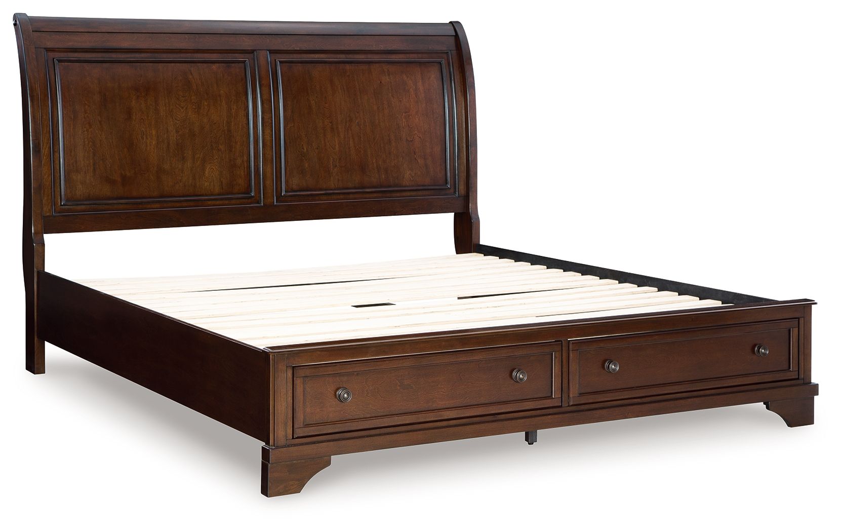 Trellington - King Sleigh Storage Bed - Brown - Stylish Home Furniture