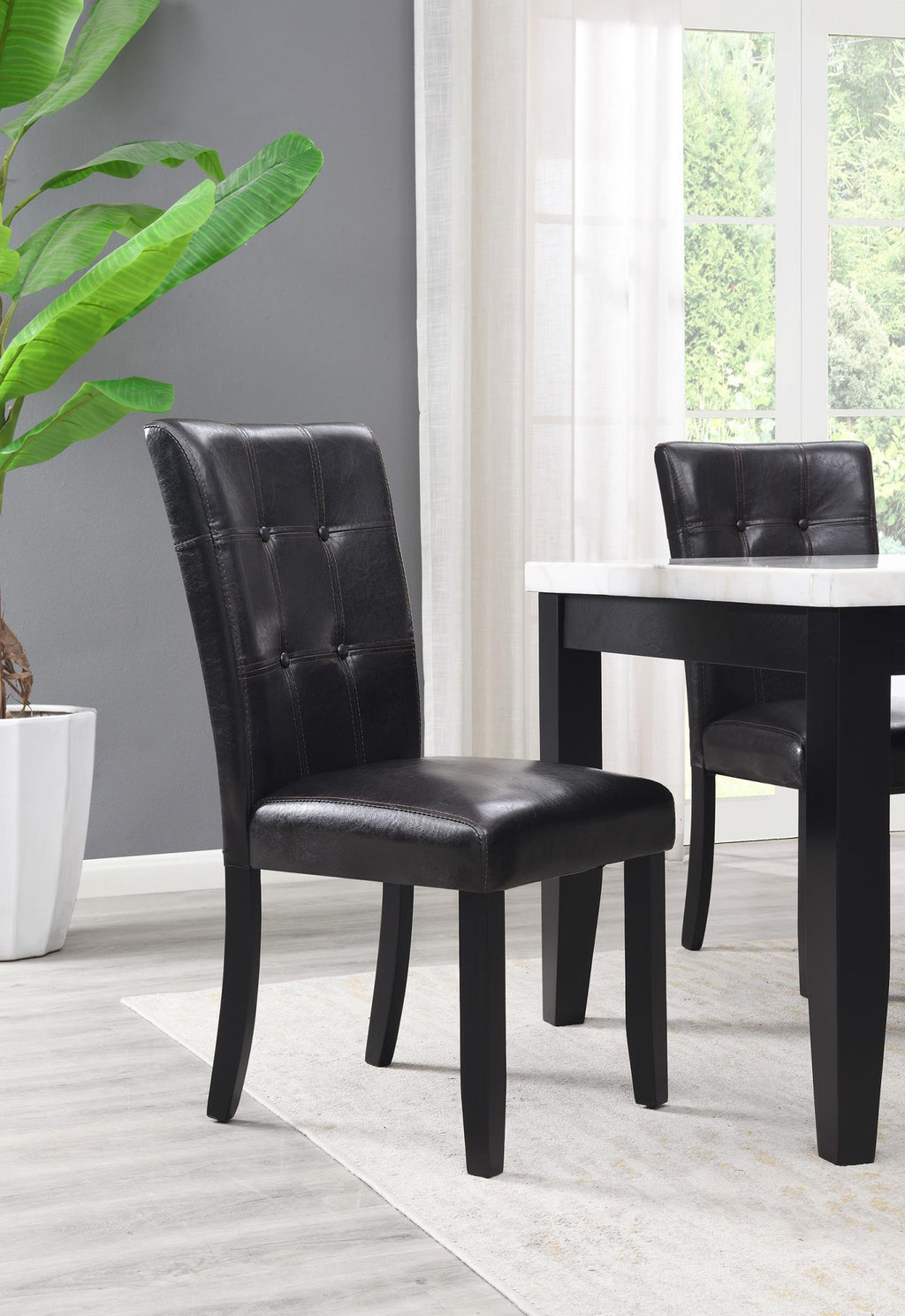D127 - Side Chair (Set of 2) - Black - Stylish Home Furniture