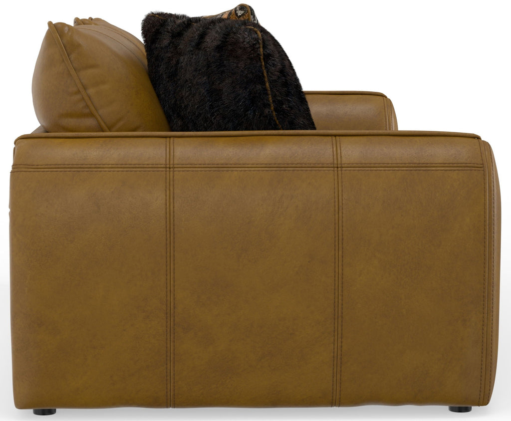 Corvara - Top Grain Italian Leather Match Sofa - Caramel - Stylish Home Furniture