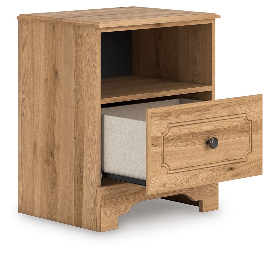 Aleaport - One Drawer Night Stand - Warm Brown - Stylish Home Furniture