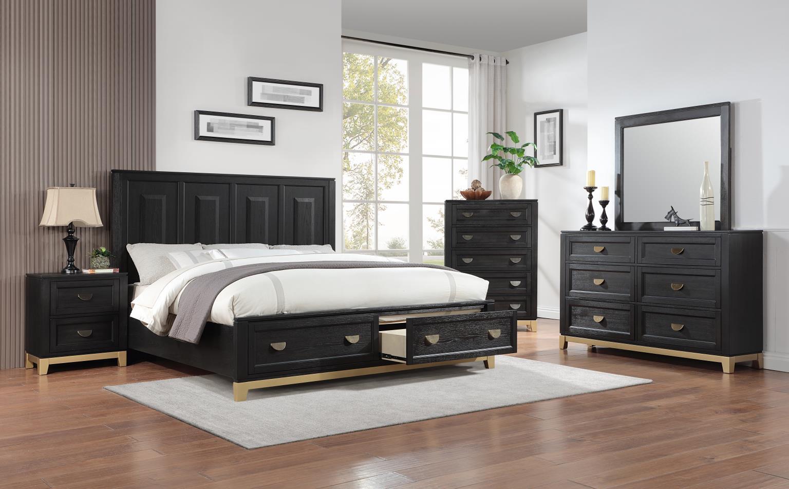 B236 - Chest - Black / Gold - Stylish Home Furniture