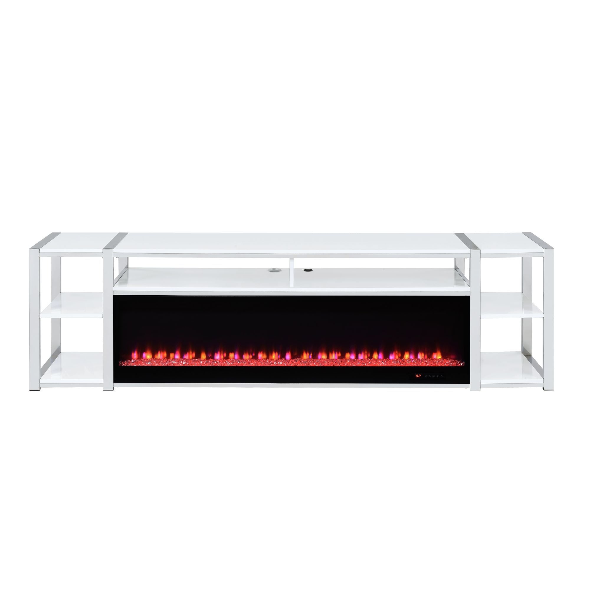 Midway - 80" TV Console With Firelight - White - Stylish Home Furniture