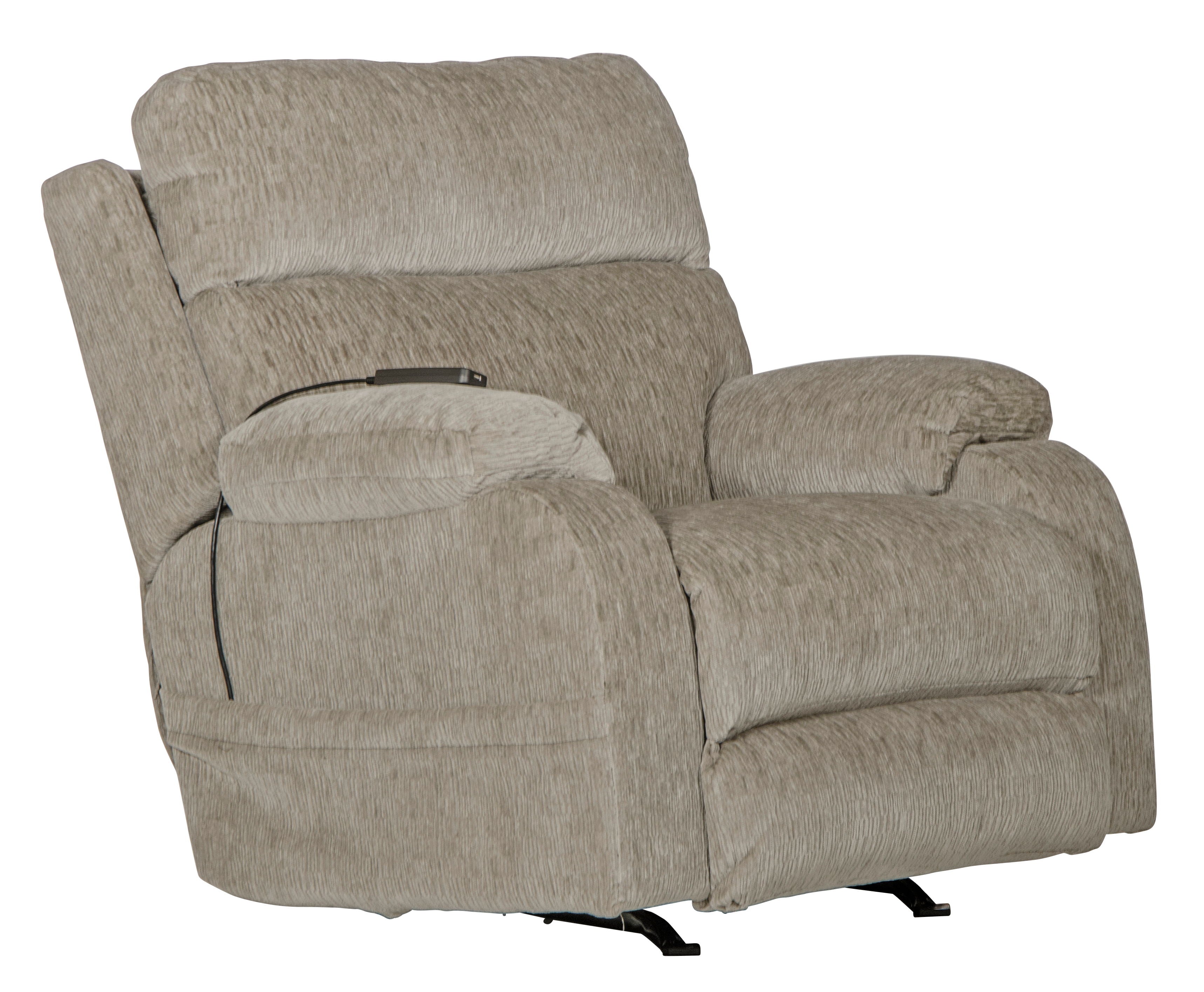 Refresher - Power Headrest Power Rocker Recliner With CR3 Heat / Massage / Lumbar - Stylish Home Furniture