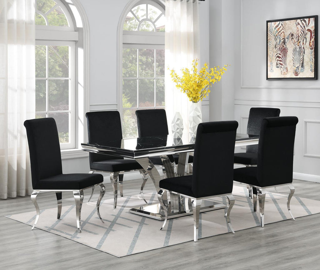 G-083-T-BLACK - Marble Dining Table - Black - Stylish Home Furniture