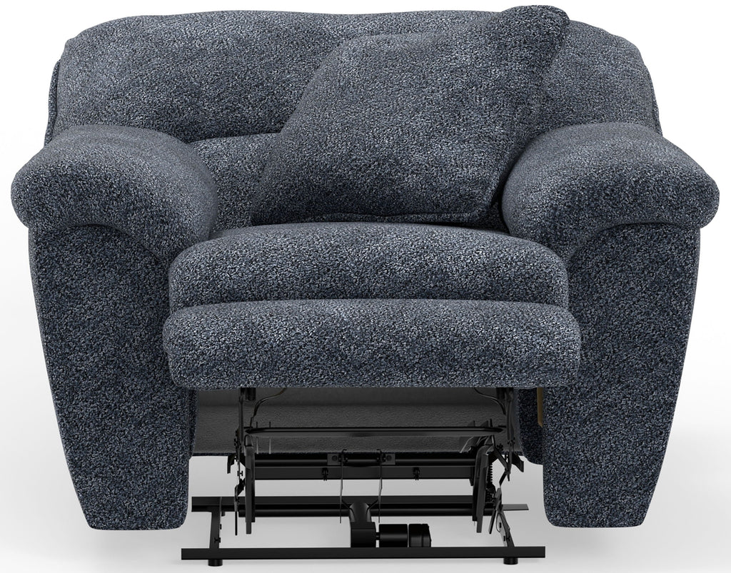 Paxon - Deep Seat Power Lay Flat Recliner With Power Adjustable Headrest - Smoke - Stylish Home Furniture