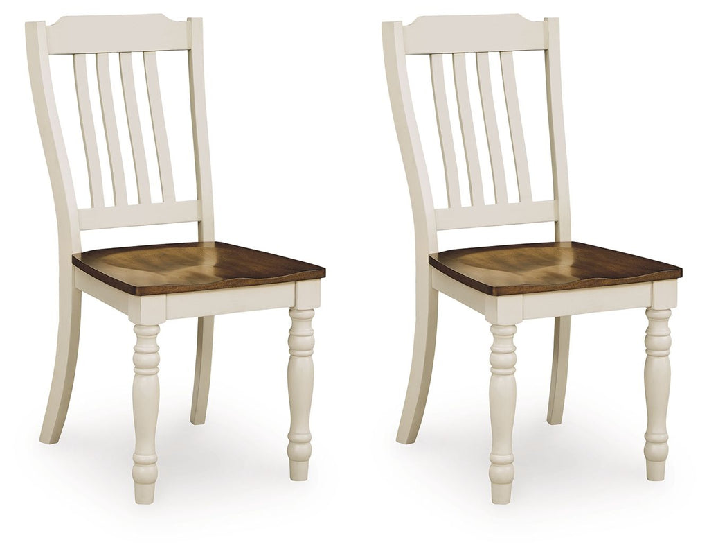 Wirloni - Dining Room Side Chair (Set of 2) - Antique White / Brown - Stylish Home Furniture