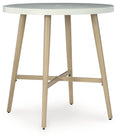 Seton Creek - Round Bar Table With Umbrella Option - Beige - Stylish Home Furniture