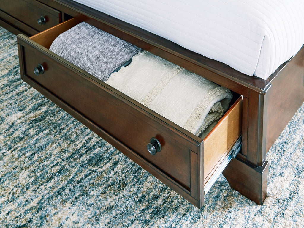 Trellington - Queen Sleigh Storage Bed - Brown - Stylish Home Furniture