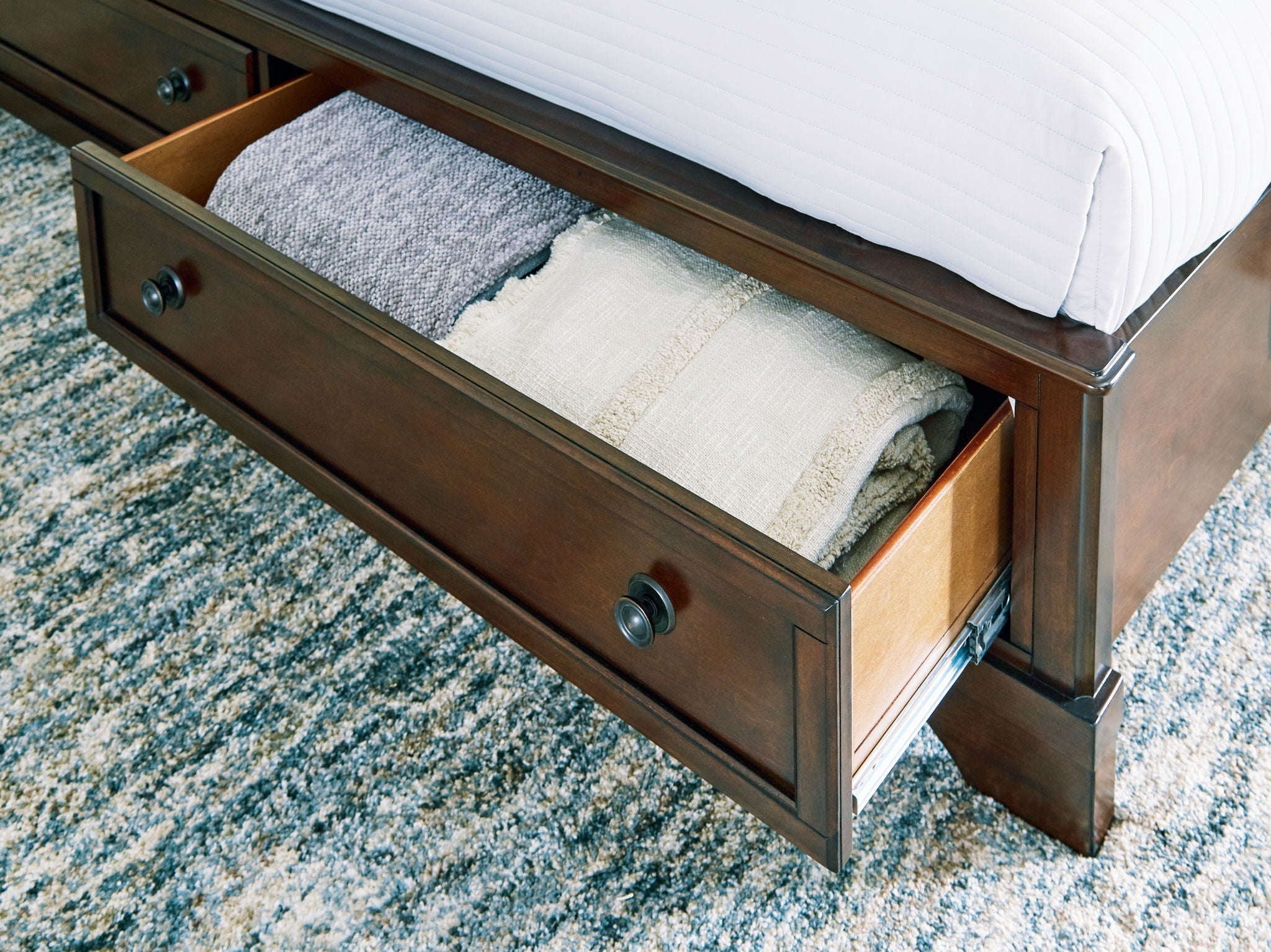 Trellington - Queen Sleigh Storage Bed - Brown - Stylish Home Furniture