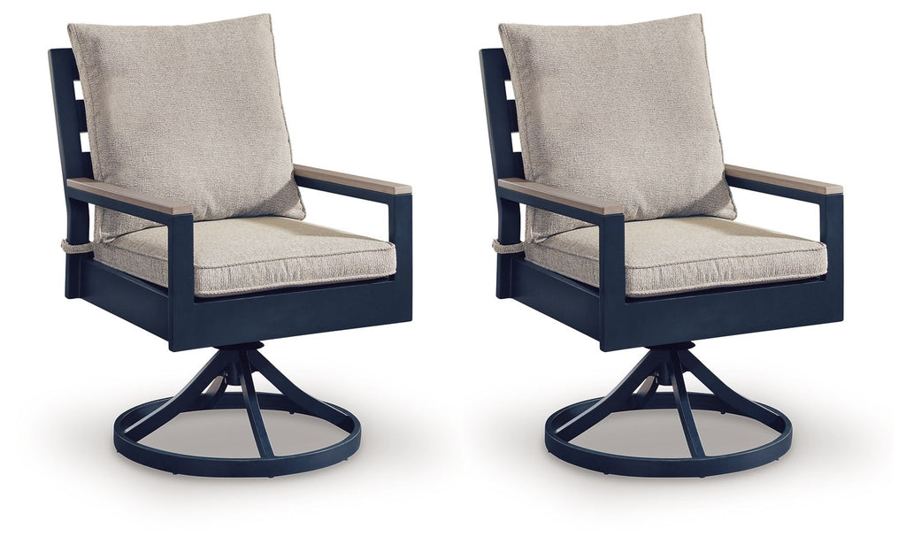 East Beach - Swivel Chair With Cushion (Set of 2) - Blue - Stylish Home Furniture