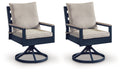 East Beach - Swivel Chair With Cushion (Set of 2) - Blue - Stylish Home Furniture