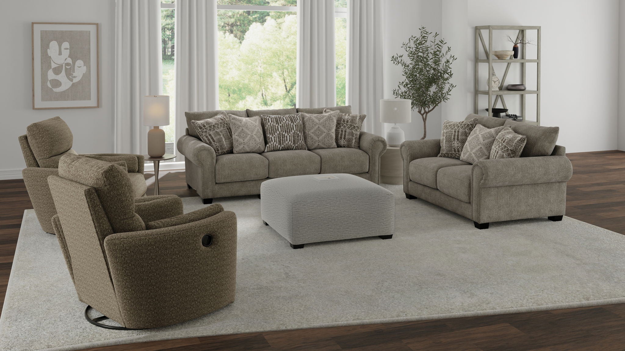 Barrett - Loveseat - Stone - Stylish Home Furniture